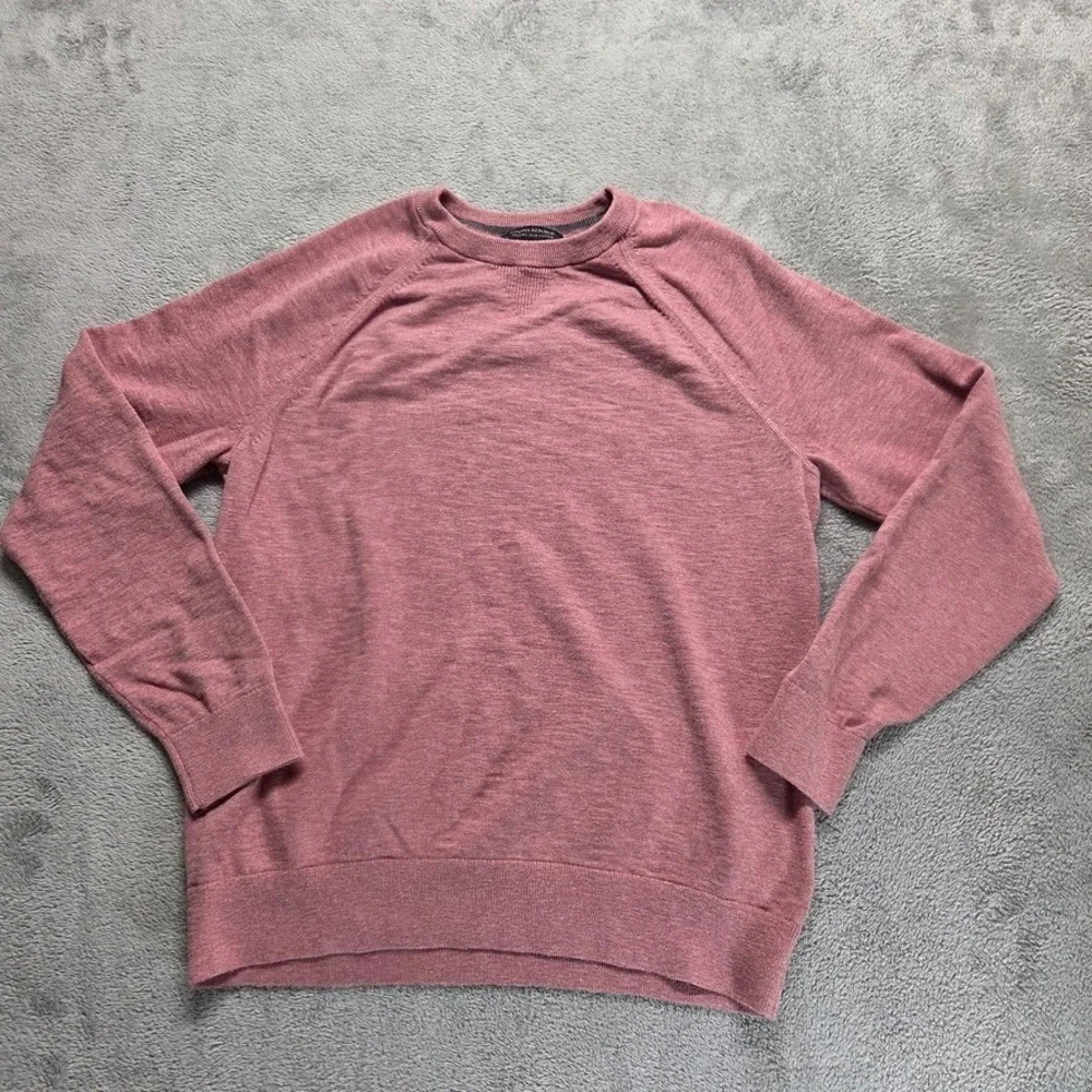 Banana‎ Republic Sweater Mens Large Red Organic Slub Cotton Pullover Raglan